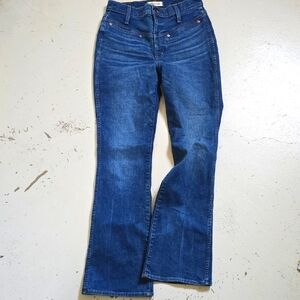 Dark Blue Madewell Skinny Flare Jeans Size 28 Women's Stretch Western 32 Inseam
